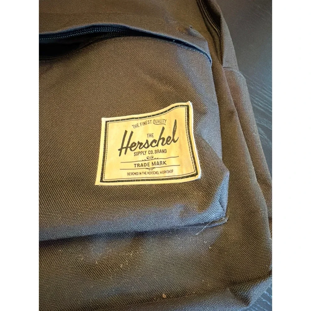 Herschel Backpack Black Heritage Classic Canvas Striped Lining Padded Straps